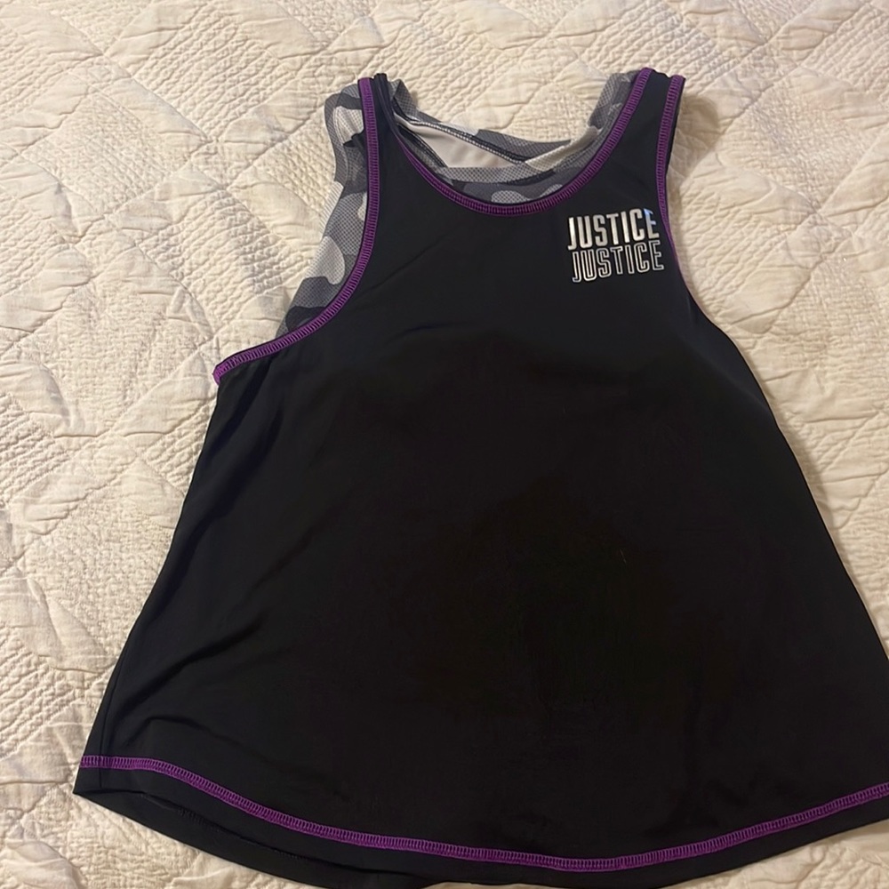 Justice active sports bra tank SIZE 14 LIKE NEW